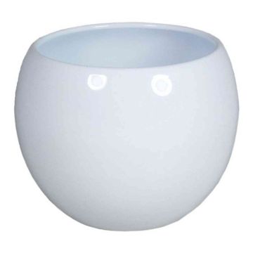 Flower pot HAMADAN, ceramic, white, 5.1"/13cm, Ø6"/16,5cm
