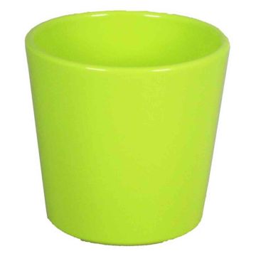 Orchid pot BANEH, ceramic, apple-green, 4.9"/12,5cm, Ø5.3"/13,5cm