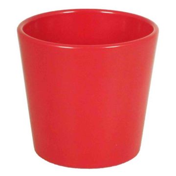 Orchid pot BANEH, ceramic, red, 4.9"/12,5cm, Ø5.3"/13,5cm