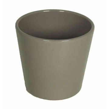 Orchid pot BANEH, ceramic, grey, 4.9"/12,5cm, Ø5.3"/13,5cm