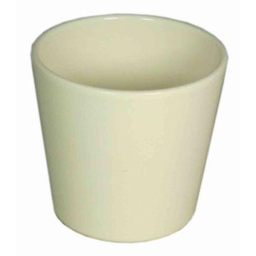 Orchid pot BANEH, ceramic, cream, 4.9"/12,5cm, Ø5.3"/13,5cm