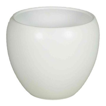 Ceramic plant pot URMIA BASAR, white matt, 11"/27,5cm, Ø12"/31cm