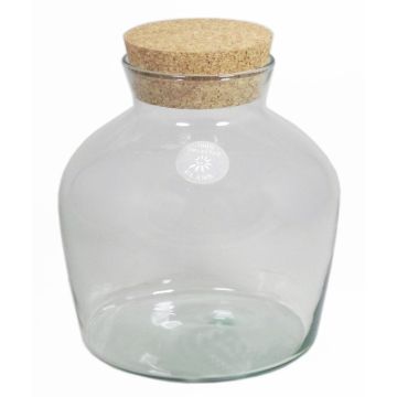 Storage glass DIETER with cork lid, clear, 8"/21cm, Ø8"/20cm