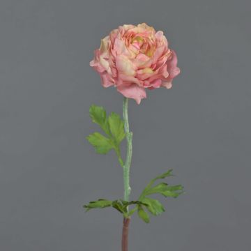 Artificial ranunculus ELORIO, pink-cream, 50 cm, Ø 10 cm