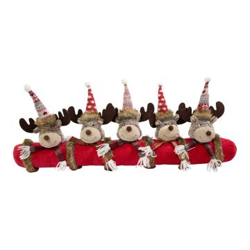 RUDIS Christmas draught excluder with reindeer, red, 88x15x30cm