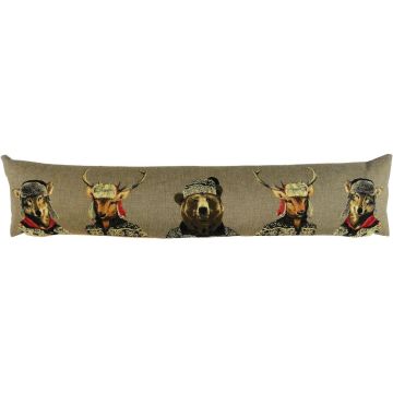 Decorative draught excluder cushion EMTIS with winter animal motif, grey, 35"x5.9"x8"/90x15x20cm Decorative draught excluder cushion EMTIS with winter animal motif, grey, 35"x5.9"x8"/90x15x20cm