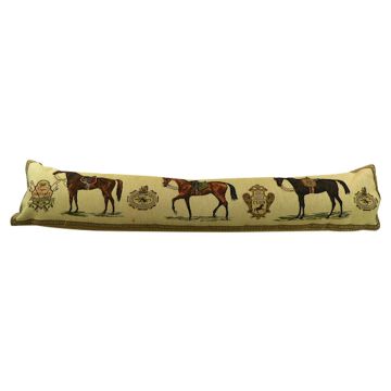 EMTIS decorative draught excluder cushion with horse motif, beige, 90x15x20cm