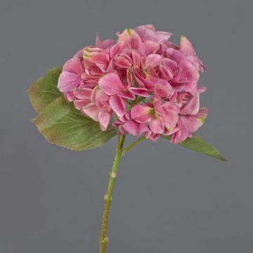 Artificial hydrangea AMARILDO, pink and green, 45cm, Ø16cm