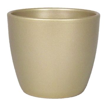 Plant pot TEHERAN BASAR, ceramic, gold-matt, 6,5"/17cm, Ø7,5"/19,5cm