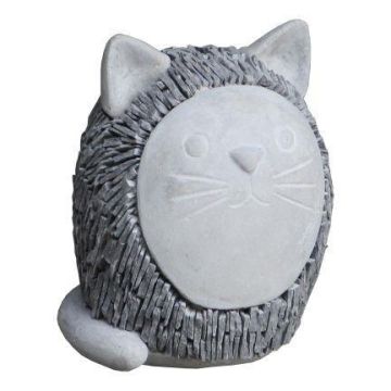 Cat figurine KAILUA made of cement, grey, 8"x7.1"x10"/20x18x25cm Cat figurine KAILUA made of cement, grey, 8"x7.1"x10"/20x18x25cm