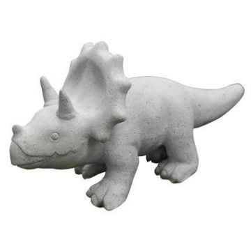 Triceratops dinosaur figurine NIONA, made of cement, grey, 15"x6.3"x8"/38x16x21cm Triceratops dinosaur figurine NIONA, made of cement, grey, 15"x6.3"x8"/38x16x21cm