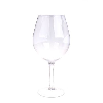 Big wine glass vase ROGER AIR on stand, XXL size, clear, 20"/50cm, Ø9"/23cm, 6L