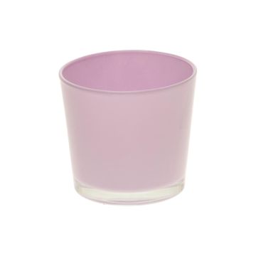 Candle holder ALENA made of glass, purple, 4.9"/12,5cm, Ø5.2"/13,3cm