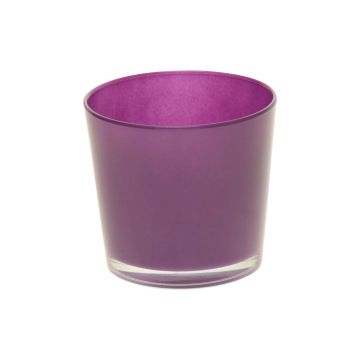 Candle holder ALENA made of glass, dark purple, 4.9"/12,5cm, Ø5.2"/13,3cm