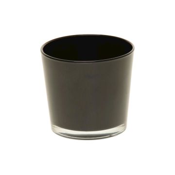 Candle glass ALENA, black, 3.7"/9,5cm, Ø4.5"/11,5cm