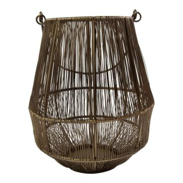 GIUSEPPINO iron lantern, with handle, bronze, 25cm, Ø22cm GIUSEPPINO iron lantern, with handle, bronze, 25cm, Ø22cm