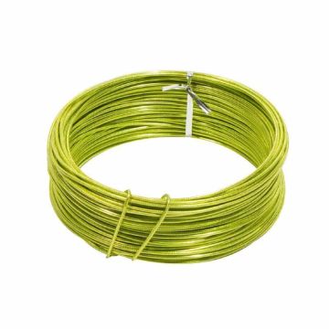 Wire TANEA of aluminium, light green lacquered, 98ft/30m, Ø2mm Wire TANEA of aluminium, light green lacquered, 98ft/30m, Ø2mm