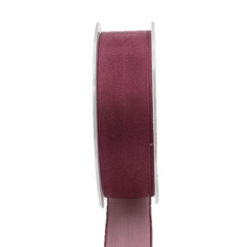 OSNA organza ribbon, burgundy, 25m, 25mm