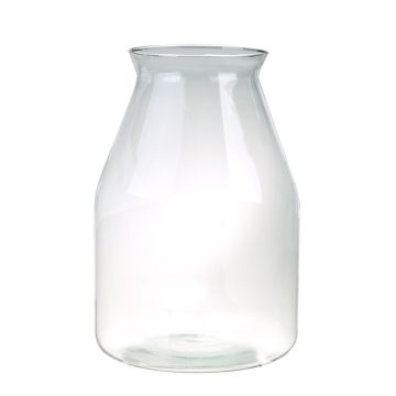 Bottle vase JONITA, eco glass, clear, 14"/35cm, Ø6"/16cm, Ø9"/24cm