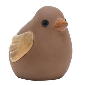 Ceramic bird figurine ORIENA, brown-orange, 8"x6.7"x8"/21x17x21cm Ceramic bird figurine ORIENA, brown-orange, 8"x6.7"x8"/21x17x21cm