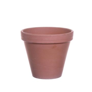 Round clay pot DAPHE, brown, 5.4"/13,6cm, Ø15,2.8"/7cm