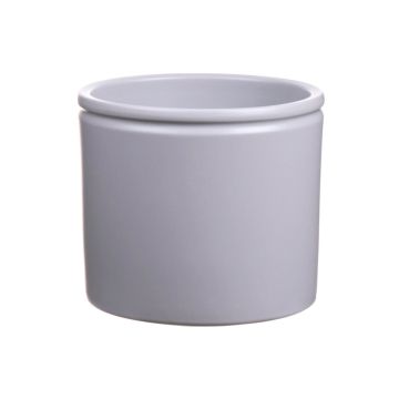 Ceramic pot ALCHIBA, light grey matt, 4.9"/12,5cm, Ø5.5"/14cm