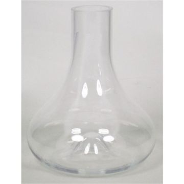 Single flower vase TELMA, clear, 9"/22cm, Ø2.2"/5,5cm/Ø8"/19cm
