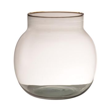 Flower vase GANJA, glass, recycled, clear, 9"/23cm, Ø9"/23cm