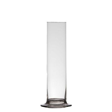 Single flower vase ABIRAMY made of glass, with stand, clear, 6"/15cm, Ø2.4"/6cm