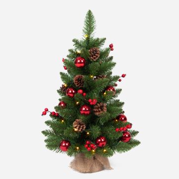 Artificial fir tree KERAVA, LEDs, decorated, 60cm, Ø40cm Artificial fir tree KERAVA, LEDs, decorated, 60cm, Ø40cm