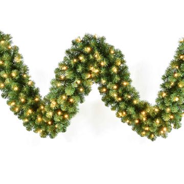 VARKAUS artificial fir garland, LEDs, 275cm, Ø35cm VARKAUS artificial fir garland, LEDs, 275cm, Ø35cm