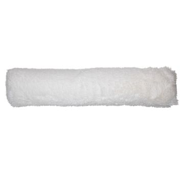 Fluffy ARIFA door draught excluder in bear fur look, white, 90x20x15cm