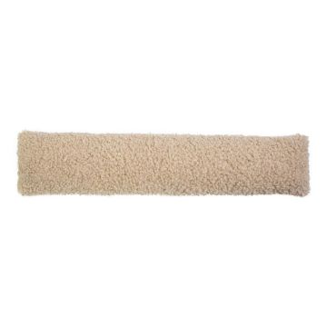 Fluffy ARIFA door draught excluder made from teddy fabric, beige, 90x20x15cm