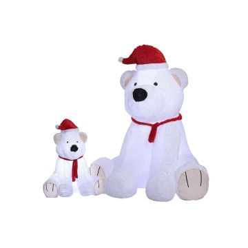 XXL decorative polar bear CASIMARO, inflatable, plush, LEDs, white, 5ftx6ftx6ft/165x170x183cm XXL decorative polar bear CASIMARO, inflatable, plush, LEDs, white, 5ftx6ftx6ft/165x170x183cm