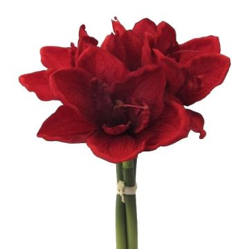 Artificial amaryllis bouquet LOMIRE, red, 12"/30cm