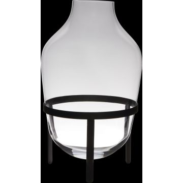 Floor vase glass CAMILO on stand, clear, 20"/50cm, Ø11"/29cm