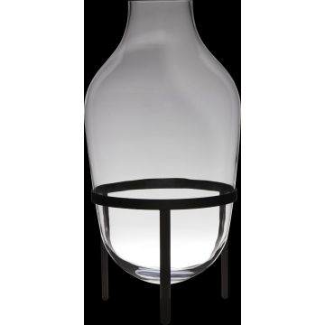 CAMILO floor-standing glass vase on a pedestal, clear, 75 cm, Ø39 cm CAMILO floor-standing glass vase on a pedestal, clear, 75 cm, Ø39 cm