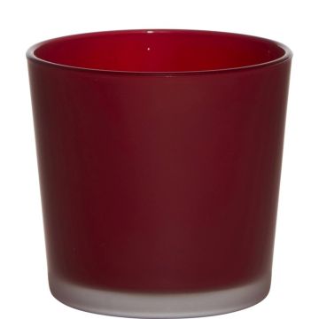 Glass plantpot ALENA FROST, red matt, 4.3"/11cm, Ø4.5"/11,5cm