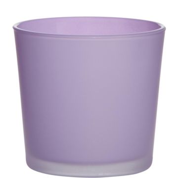 Glass plantpot ALENA FROST, light purple matt, 4.3"/11cm, Ø4.5"/11,5cm