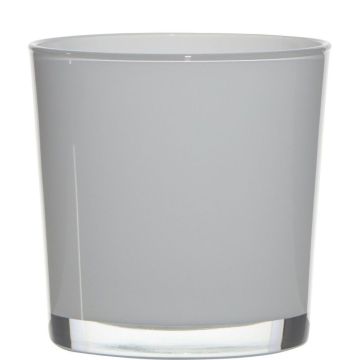 Glass planter ALENA, white, 5"/13cm, Ø5"/13cm