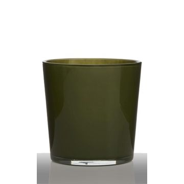 Glass planter ALENA, dark green, 7.5"/19cm, Ø7.5"/19cm