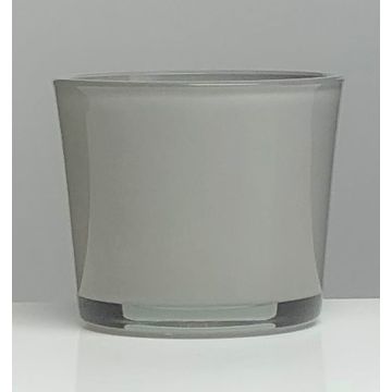 Glass planter ALENA, grey, 7.5"/19cm, Ø7.5"/19cm