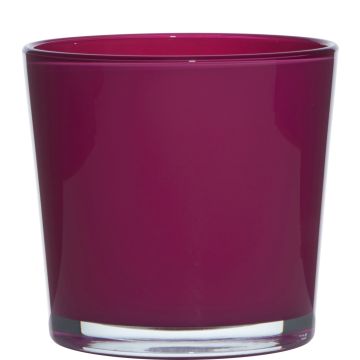 Glass planter ALENA, magenta, 16cm, Ø17cm