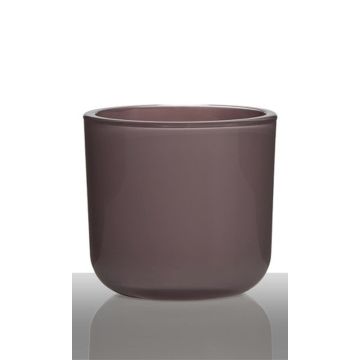 Candle holder NICK made of glass, antique pink, 5"/13cm, Ø5.5"/14cm