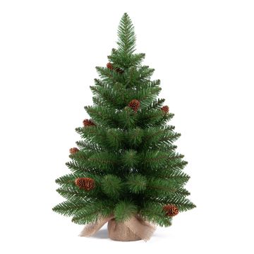 HEINOLA artificial Christmas tree with pine cones, jute sack, 60 cm, Ø40 cm HEINOLA artificial Christmas tree with pine cones, jute sack, 60 cm, Ø40 cm