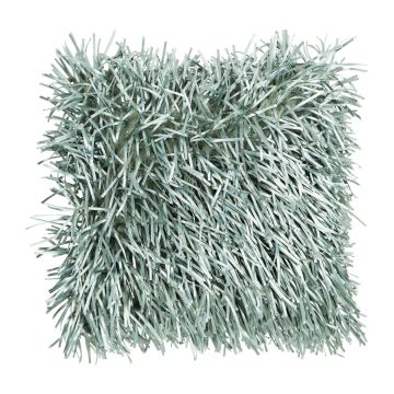 Couch cushion DAKIRA, mint green, long fringes, 18"x18"/45x45cm