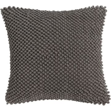 Soft cushion BOLLY, with beads, dark grey, 18"x18"/45x45cm