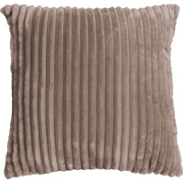 Couch cushion CINDY, taupe, cord look, 18"x18"/45x45cm