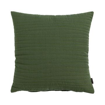 Decorative cushion SILENA, moss green, irregular stitching, 18"x18"/45x45cm