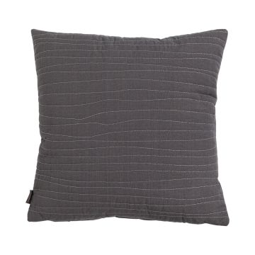Decorative cushion SILENA, dark grey, irregular stitching, 18"x18"/45x45cm Decorative cushion SILENA, dark grey, irregular stitching, 18"x18"/45x45cm